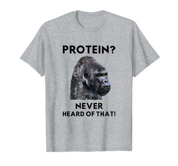 

mens strong gorilla built by plants protein | vegan gift t-shirt, White;black