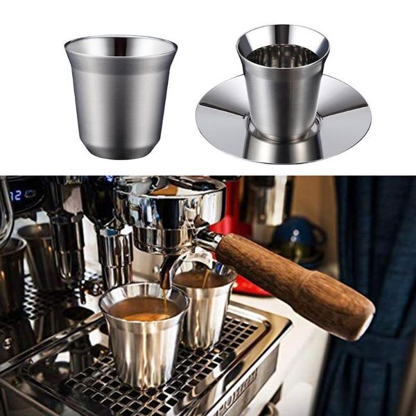 

coffee pots 80/160ml double wall heat insulation stainless steel espresso vacuum cup