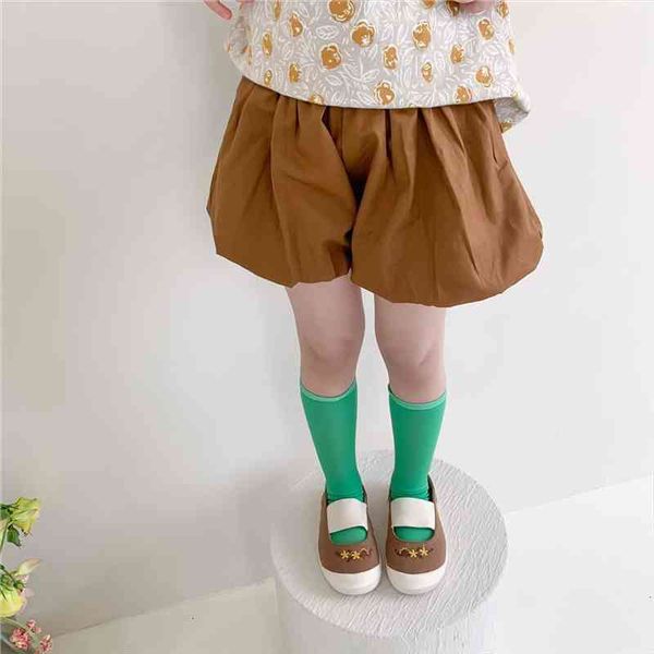 

summer cute girls solid color loose shorts kids soft all match casual 2 7y, Black
