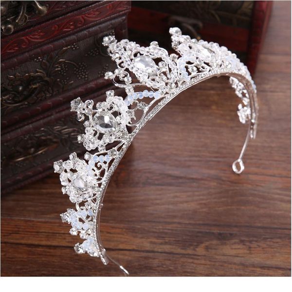 

trendy wedding crown hair accessories baroque rhinestone crystal crown bridal headdress princess crown bridal qylspx, Silver