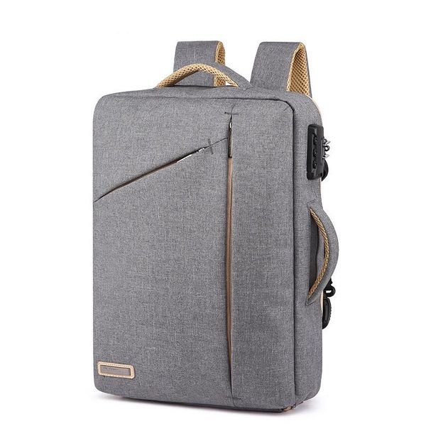 

backpack men business back pack code lock anti-theft computer package multi-functional waterproof bag removable shoulder strap