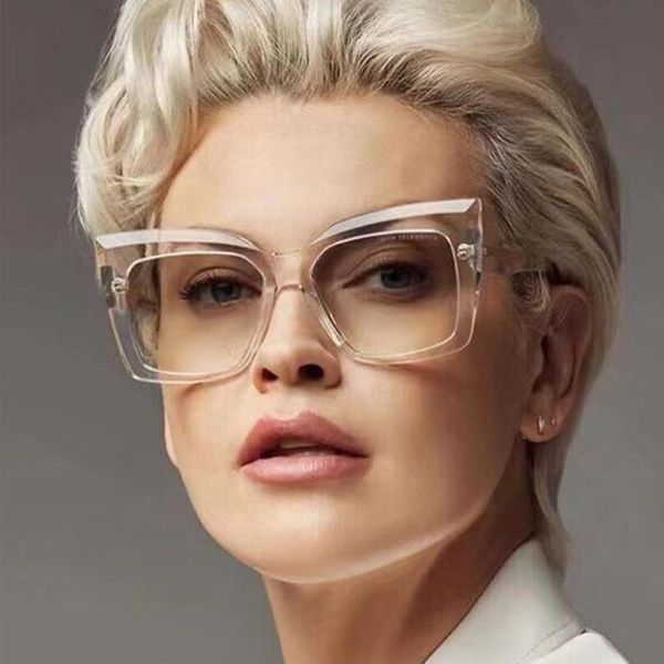 

sunglasses square cat eye women fashion clear big frame brown gradient sun glasses 80s jelly color eyewear, White;black