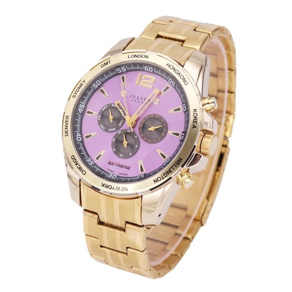 

wristwatches real multi-functions big men's watch japan mov't hours business homme clock stainless steel boy's birthday gift, Slivery;brown
