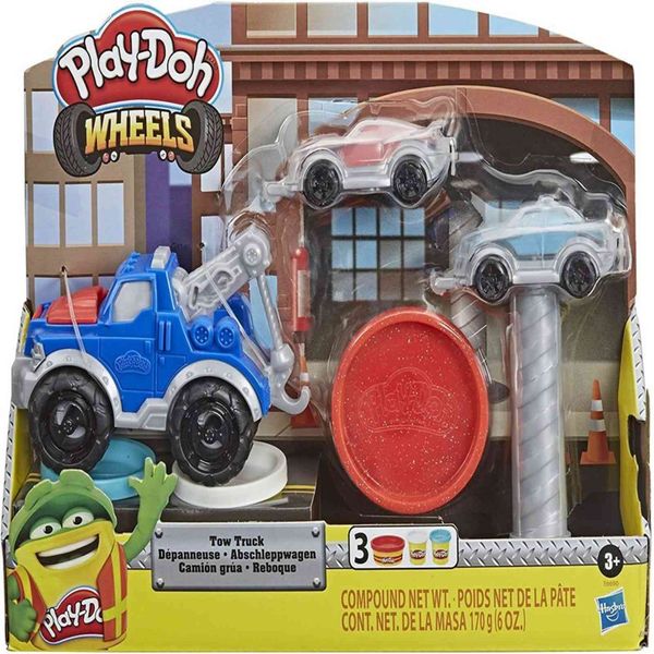 

play doh wheel trailer toy, suitable for children aged 3 and above, 3 non-toxic colorslham