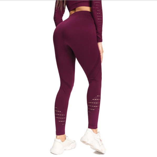 

yoga outfits tights pants women seamless high waist hollow outleggings breathable fitness gym clothing girl body sculpting pant, White;red