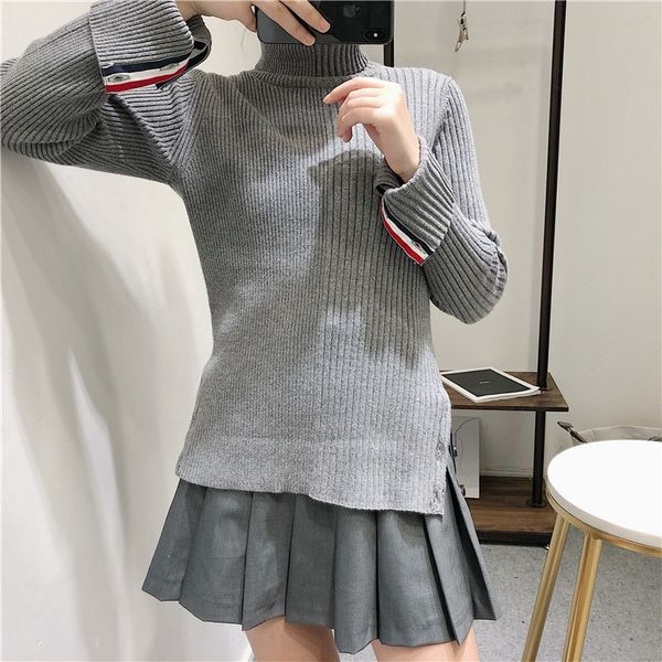 

tb bottomed shirt 6323 high collar, White
