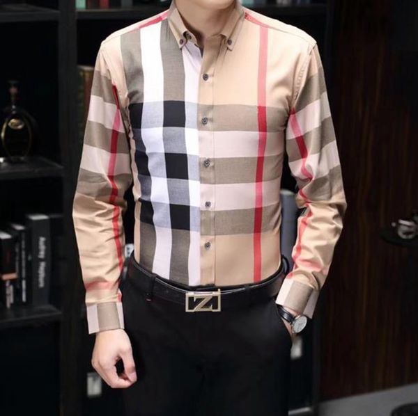 Luxrys Designers Camicia elegante Abbigliamento da uomo Fashion Society Nero Uomo Tinta unita Business Casual Manica lunga da uomo M-3XL