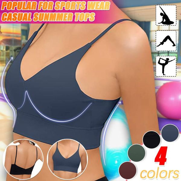 

a sports vest with breast padded for ladies women's strappy crisscross adjustable wirepadded yoga tank sports bra, White;black