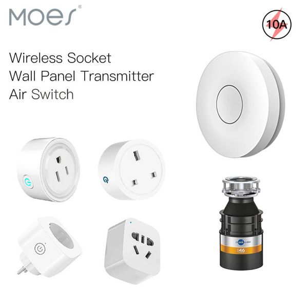 

smart home control wireless socket self-powered air switch food residues garbage disposal appliances 10a remote no drilling pipe