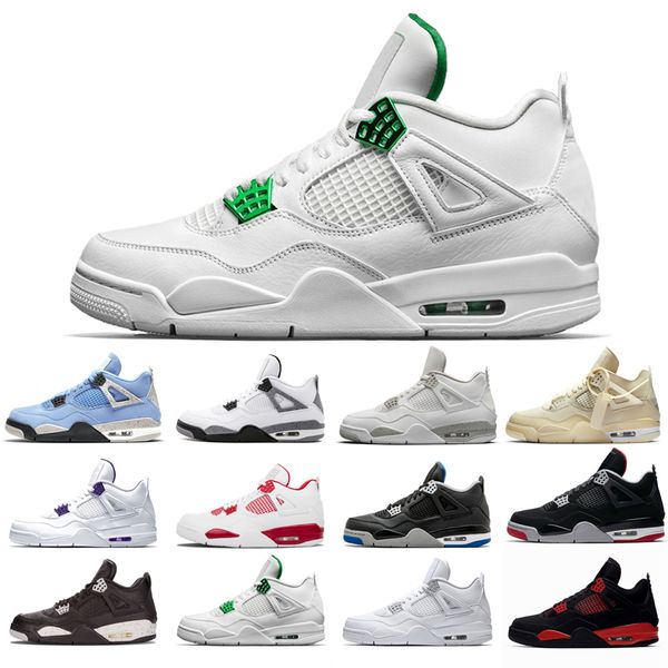 

new basketball shoes 4s man woman black cat court purple university red neon bred orange metallic white cement pure money size 36-45 sports