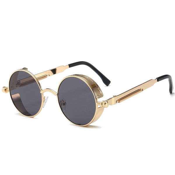 

classic gothic steampunk sunglasses sun glasses men women brand designer vintage round glasses fashion driving goggle uv400