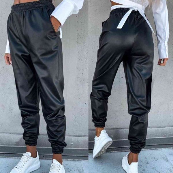 Sweatpants Klasik Cepler Gevşek Uzun Pantolon Giymek Dayanıklı Kadın Pantolon Y211115