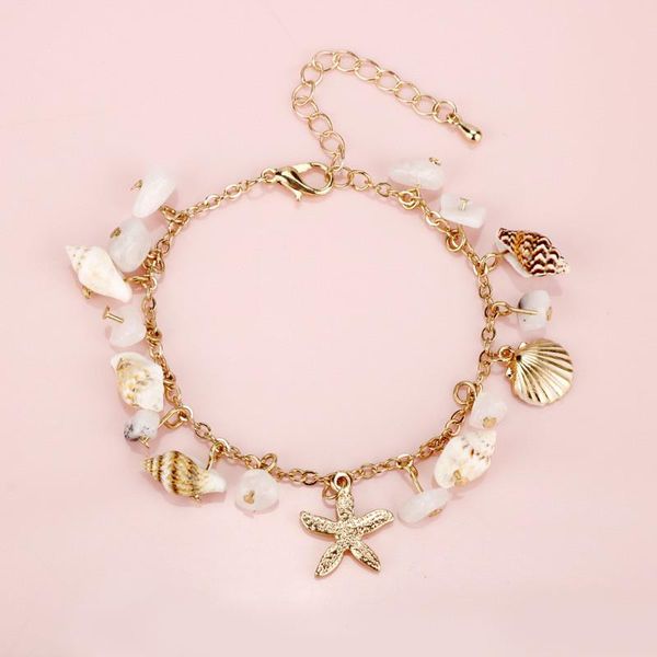 

bangle 2021 summer seaside storm himia starfish shell anchor ocean bracelet women's mermaid little fresh mori gir, Black