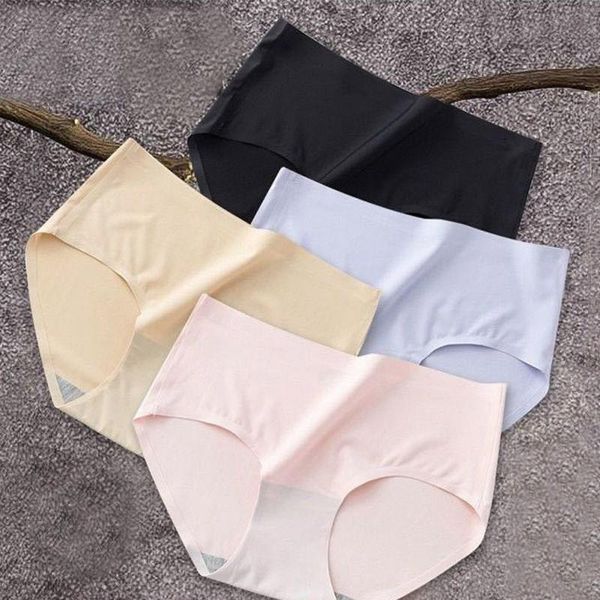 

women's panties ice silk underwear one piece breathable thin skin, Black;pink