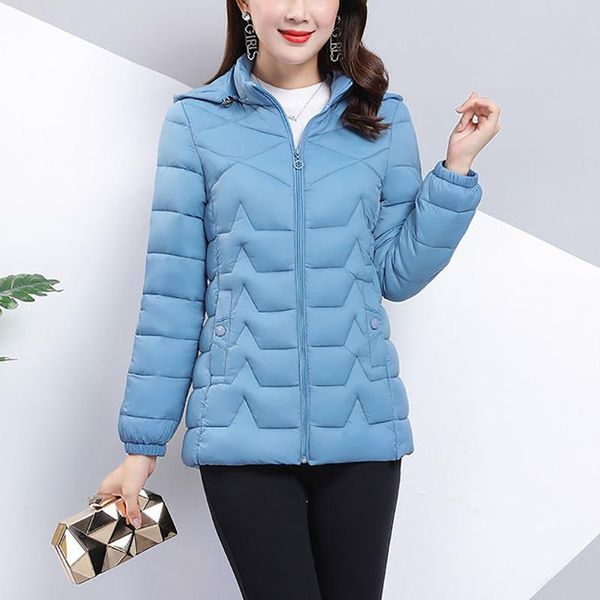 

women's down & parkas solid color hooded cotton padded jacket women casual plus size 6xl puffer coat winter thicken warm outwear parka, Black