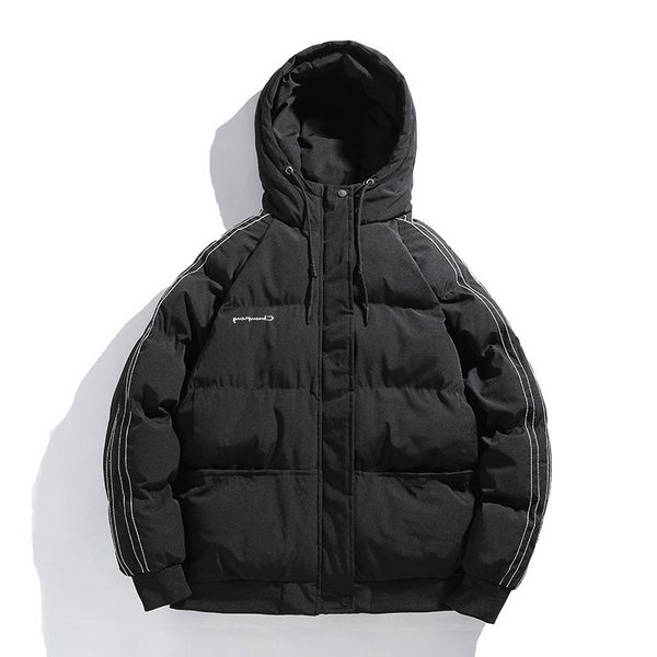 

cotton -padded coat men 's winter fashionable brand down jacket 2021 new korean style trendy short autumn and, Black