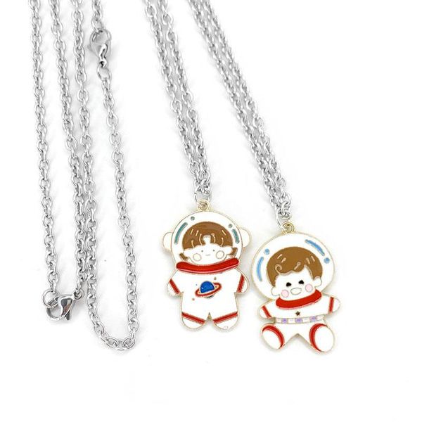 

pendant necklaces 2021 cute couple necklace jewelry astronaut for women men gift party good friends, Silver