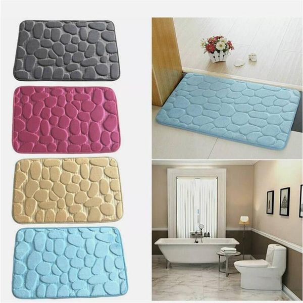 

bath mats non-slip mat cobblestone embossed bathroom carpets in wash basin bathtub side floor rug shower room doormat memory foam pad