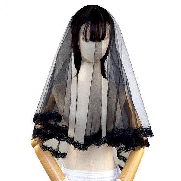 

hair accessories single layer romantic gothic lace organza bridal eyelash veil headwear lolita stage party show punk