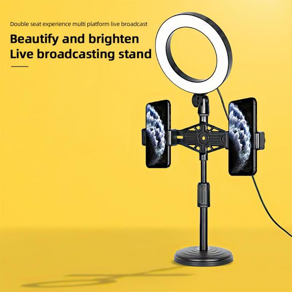 

led fill ring light selfie ring lamp with clip phone holder tablefor youtube live makeup lamp