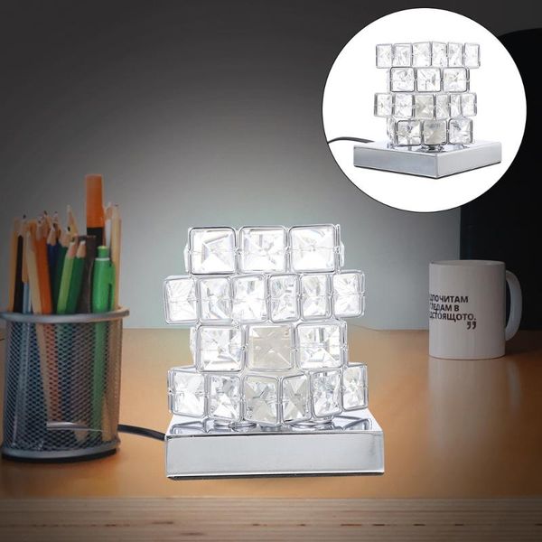 

table lamps 1pc bedroom desk lamp european style square crystal led with us plug