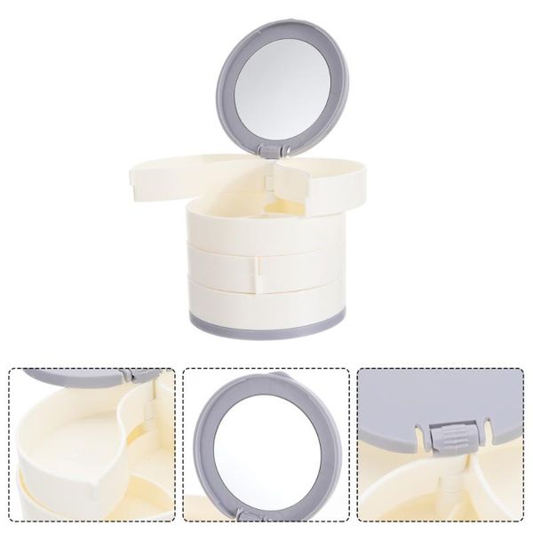 

storage boxes & bins 1pc large capacity box household jewelry rotating earring case