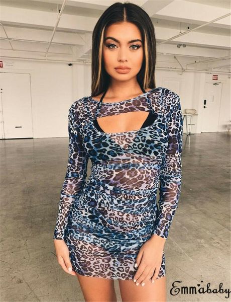 

women's swimwear leopard print long sleeve bikini cover up two piece beach dress hollow out chiffon women summer holiday, White;black