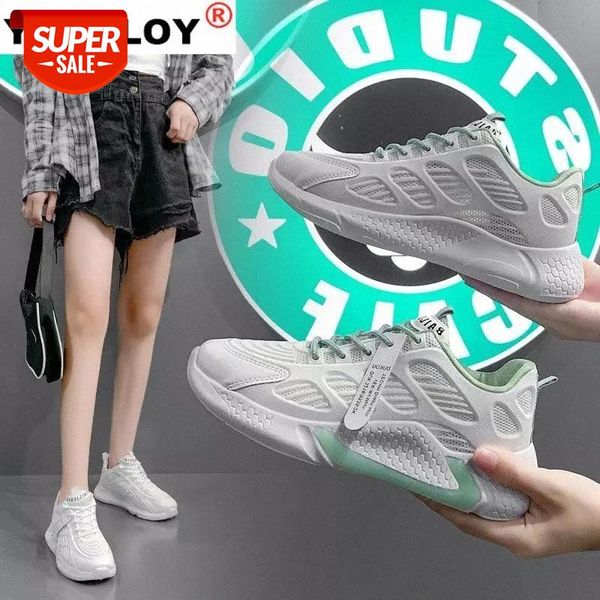 

sneakers women fashion breathable mesh green women casual shoes lace up flat shoes tenis feminino white vulcanized shoe #jh31