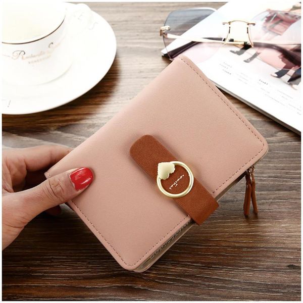 

wallets women fashion wallet faux leather zipper coin purse short sleeve, Red;black