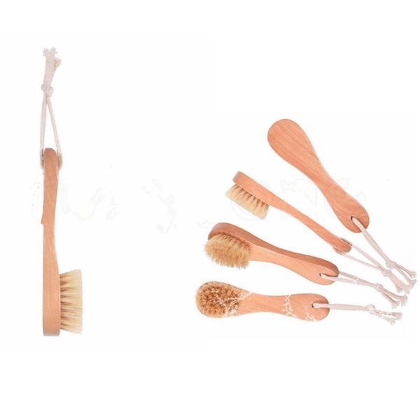 

2021 boar bristle facial brushes shaving brush wooden handle facial cleaning brush skin care cleaning tools