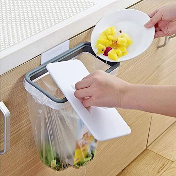 

waste bins kitchen bin hanging trash rack bags hanger garbage holder portable space-saving