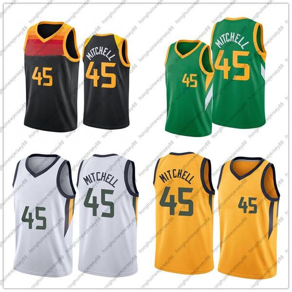 

2022 basketball jersey donovan 45 mitchell rudy 27 gobert jerseys s-xxl, Black;red