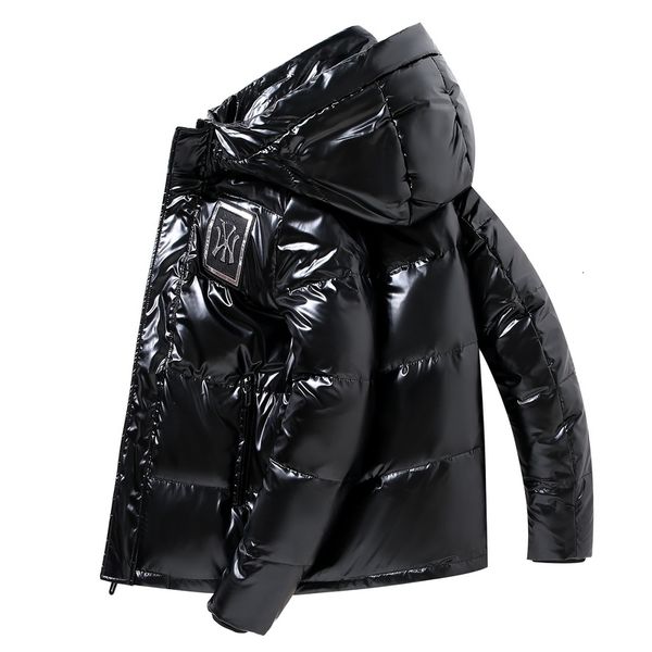 

winter down jacket for men thick warm coat solid color casual parkas, Black