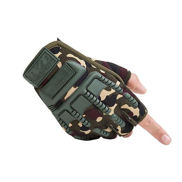 

2021the new half-cut finger cots sports riding outdoor half-finger gloves for men and women tactical special forces army fan brain, Black