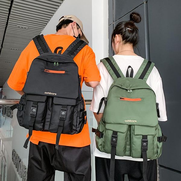 

backpack men and women fashion shoulder bag solid color school for teenage children backpacks casual travel