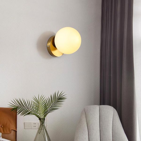 

modern light gooseneck living room decoration glass wall sconces crystal glass ball dining room living