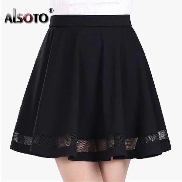 

skirt women 2021 fashion summer elastic faldas ladies midi girls mini pleated s saias etek jupe korea clothes, Black