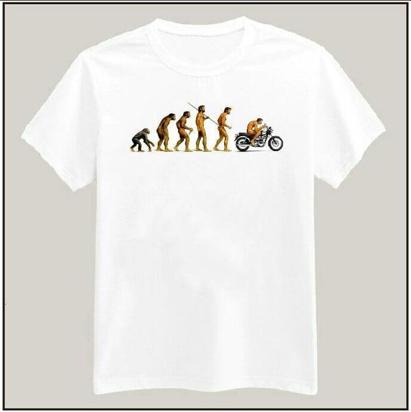 

new arrival evolution of motorcycle print women tshirt cotton casual shirt white hipster tees plus size camiseta tz205-214