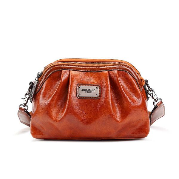 

evening bags brand hobos folds women shoulder oil wax leather crossbody bag fashion ladies handbags luxury designer hand