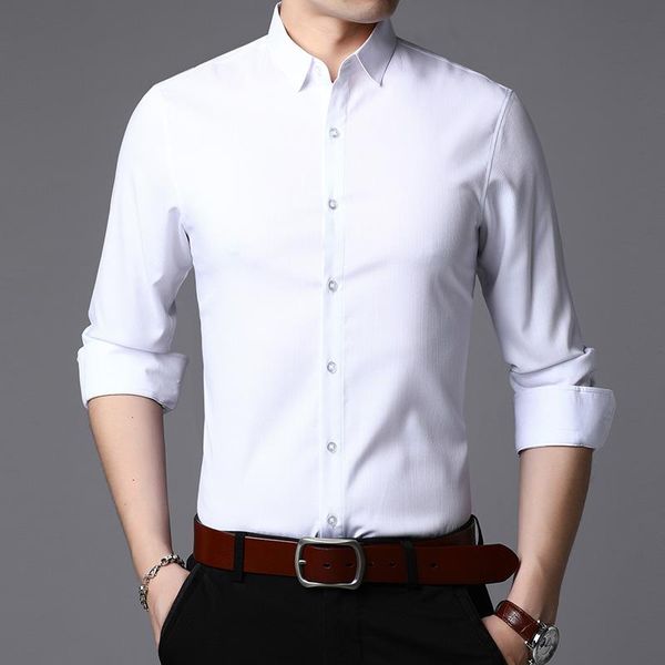 

men's casual shirts 2021 clothing long-sleeved male trend business spring autumn wild handsome clothes jke2642, White;black