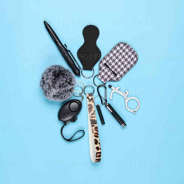 

women self defense ring keychain portachiavi donna alarm tactical pen personal defence key chain set girls gifts armas, Slivery;golden