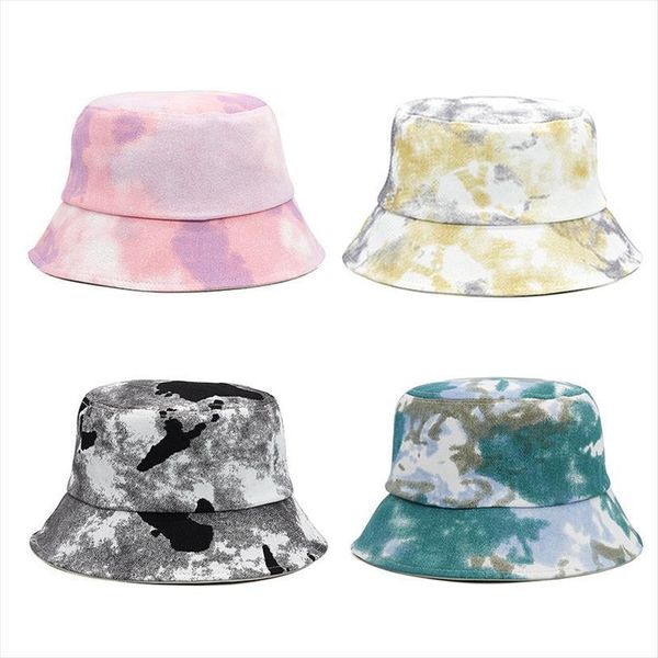 

luxury bucket hat women men tie dye fishing cotton hip hop street sun fisherman cap panama, Blue;gray