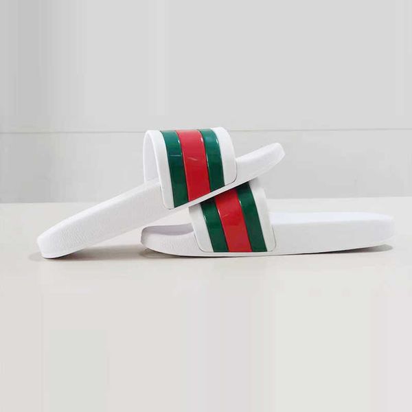 

woman/man slide striped sandal slippers beach fashion designer mens womens flat slipper casual shoes size eur37-45 zlh, Black
