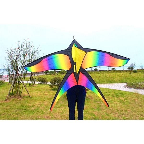 Rainbow Kite para crianças pássaros brinquedos nylon s crianças voar linha weifang fábrica i y0616