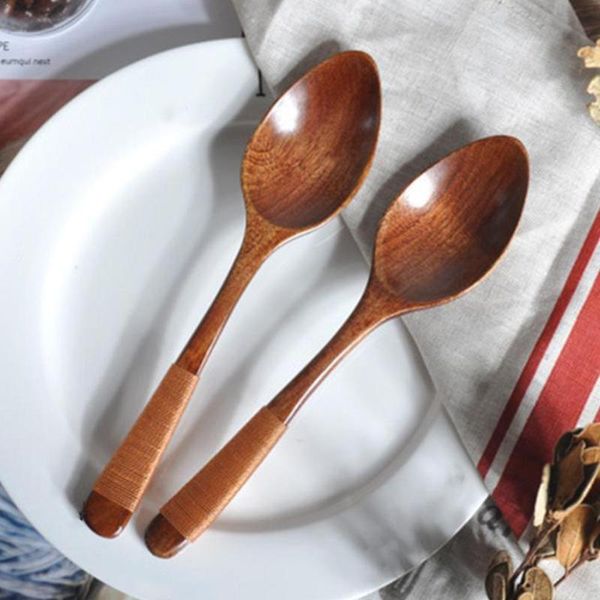 

spoons spoon brown handle kinking style lacquer tableware creative wooden drink chinese soup handmade heat resistant s p3t7
