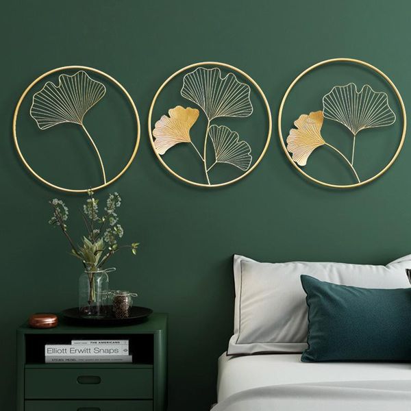 

decorative objects & figurines iron ginkgo leaf wall decoration art luxury vintage elegant living room furniture aesthetic simple home decor