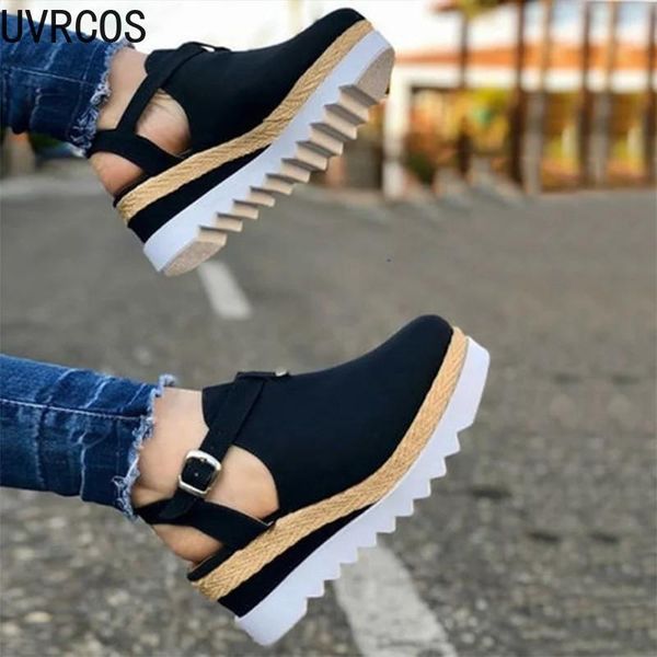 

sandals 2021 women's solid color platform casual fashion baotou women, Black