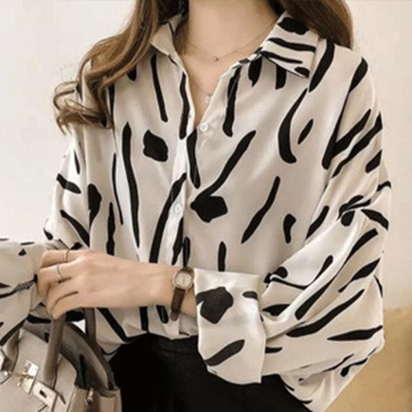 

women's t-shirt summer arrival women graffiti printing chiffon blouse long sleeve casual shirt korean bf style chic feminina blusa, White