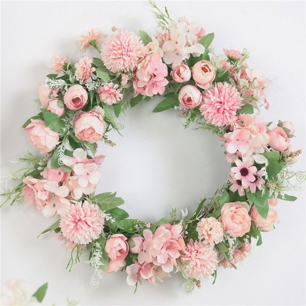 

decorative flowers & wreaths 40cm artificial rose flower garland door hanging wreath wedding party decor home decoration