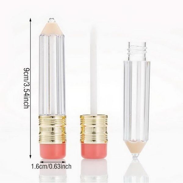 

10/3050/100pcs 3.5ml creative pencil shape empty lip gloss tube refillable clear lip tubes container lipstick bottles